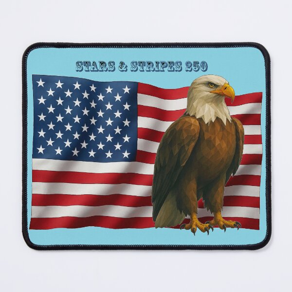 Item preview, 250 Year American Anniversary Flag with a Sitting Bald Eagle URM designed and sold by urmaddad.