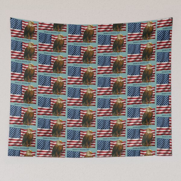 Item preview, 250 Year American Anniversary Flag with a Sitting Bald Eagle URM designed and sold by urmaddad.