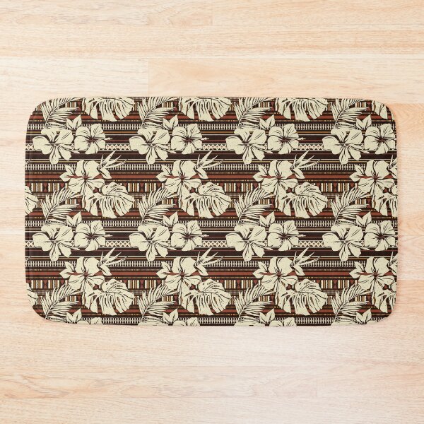 Item preview, Retro Hawaiian Tropical Hibiscus, Palm, Monstera,Tapa Floral designed and sold by RetroMaggie.