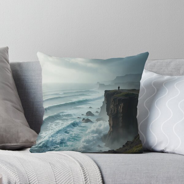Item preview, Edge of Infinity – Courage Above the Roaring Sea | Epic Cinematic Cliffside Art designed and sold by PixPixari.