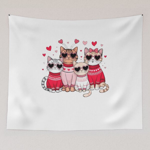 Item preview, Valentine's Day Cats designed and sold by Suslyakovasamui.