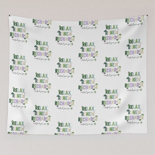 Item preview, Relax Renew Recharge – Find Your Zen" Spa Wellness Typography Art – Mindfulness Meditation Design designed and sold by Luminari Creations.