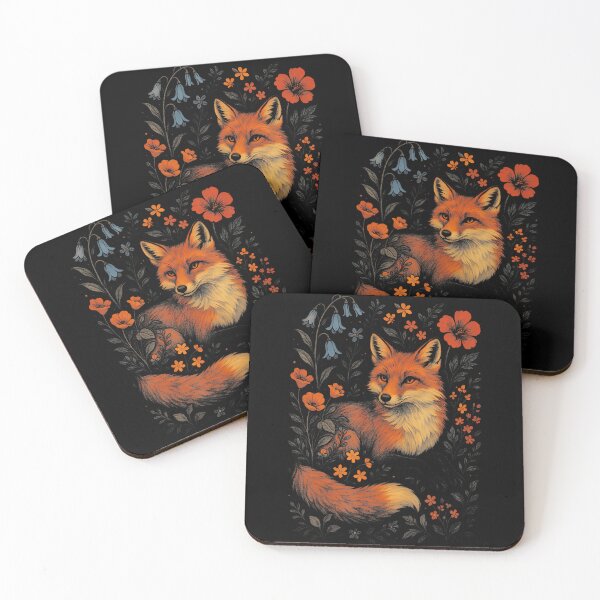 Item preview, Cottagecore Fox Flowers Wild Botanical Aesthetic designed and sold by jayeshainch.