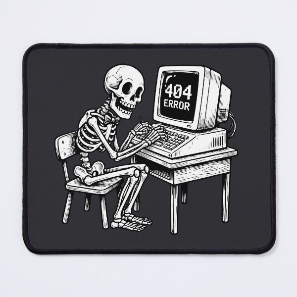 Item preview, 404 Error Skeleton Programmer Retro Cartoon designed and sold by neverhappened.