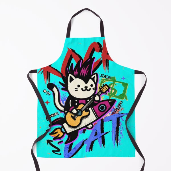 Item preview, Mohawk Cat Shredding Guitar on a Rocket Galactic Music Design designed and sold by GenZFashion000.