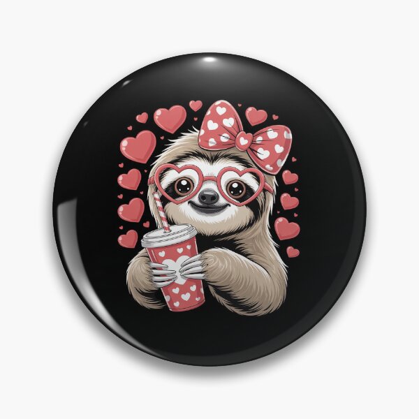 Item preview, Sloth holding heart drinking Coffee sloth valentines Day Bow designed and sold by Rrettgison.