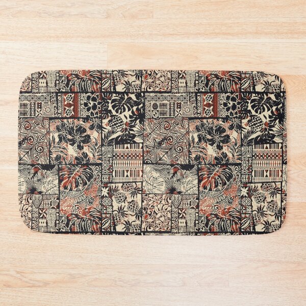 Item preview, Retro Hawaii Tropical Tapa Print, Hibiscus, Pineapple, Monstera Floral designed and sold by RetroMaggie.