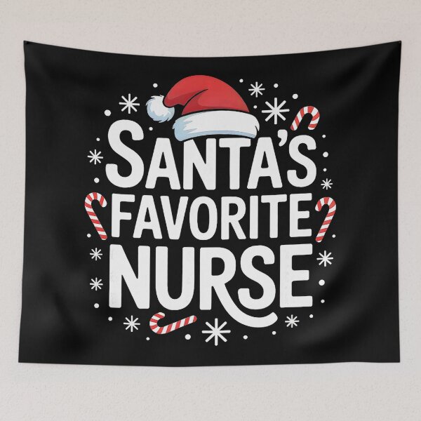 Item preview, Santas Favorite Nurse Christmas Candy Canes Snowflakes Vibe  designed and sold by WayTBeenkenArt.