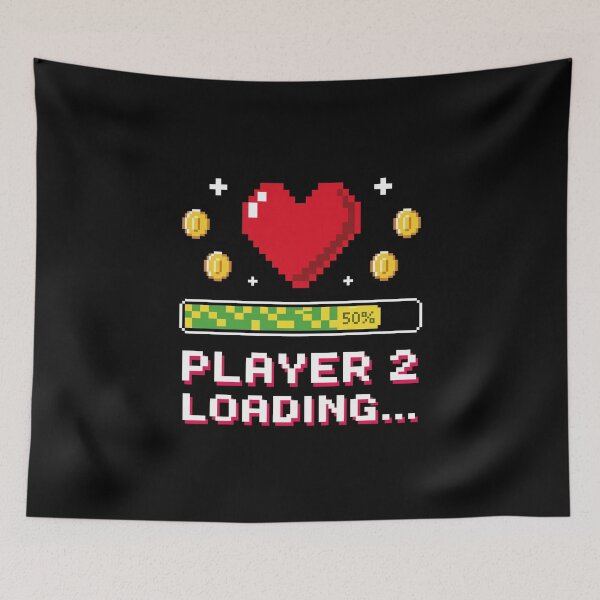 Item preview, Player 2 Loading Shirt for Gamers & Couples designed and sold by Colorful Designs.