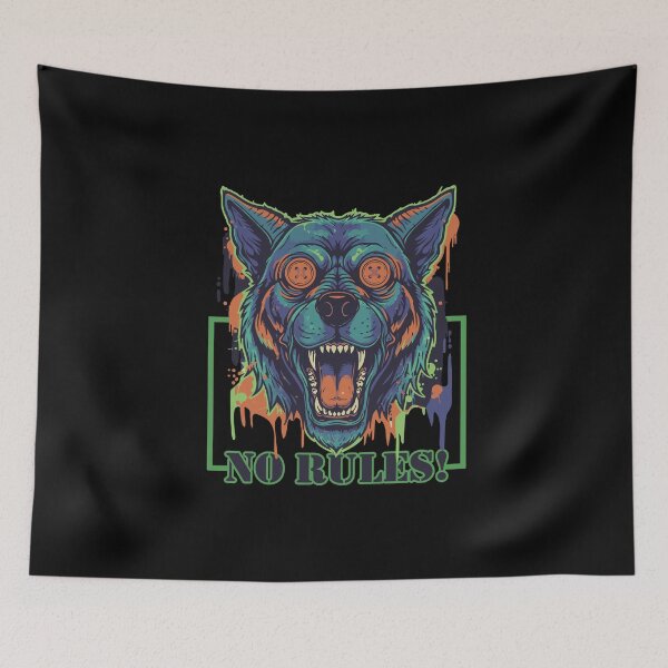 Item preview, Retro Street Art No Rules Beast Dog designed and sold by Mark_ADC.
