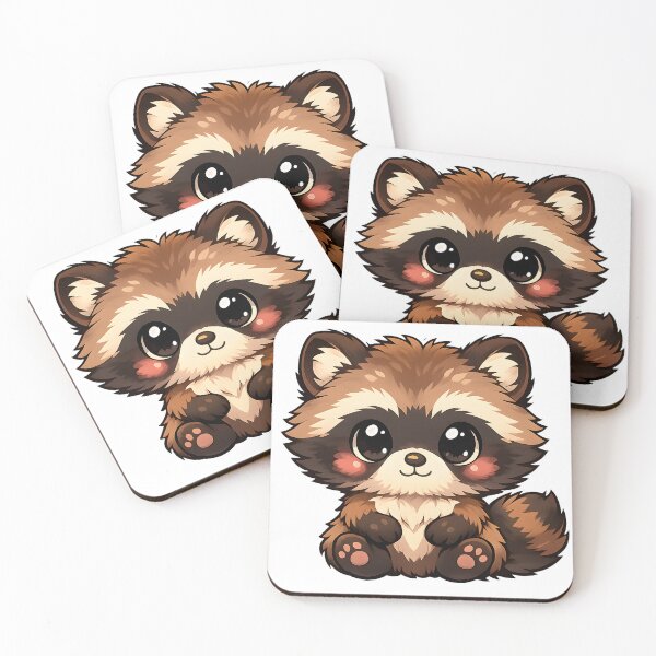 Item preview, Chibi Baby Raccoon Dog Cute Front Facing Cartoon Tanuki MR Zgredzio designed and sold by mr-zgredzio.