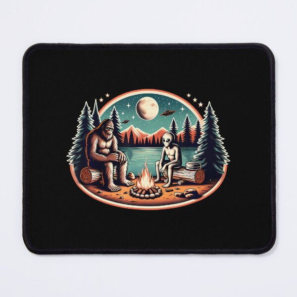 Item preview, Bigfoot And Alien Campfire Ufo Forest Night designed and sold by zodywiensqh.
