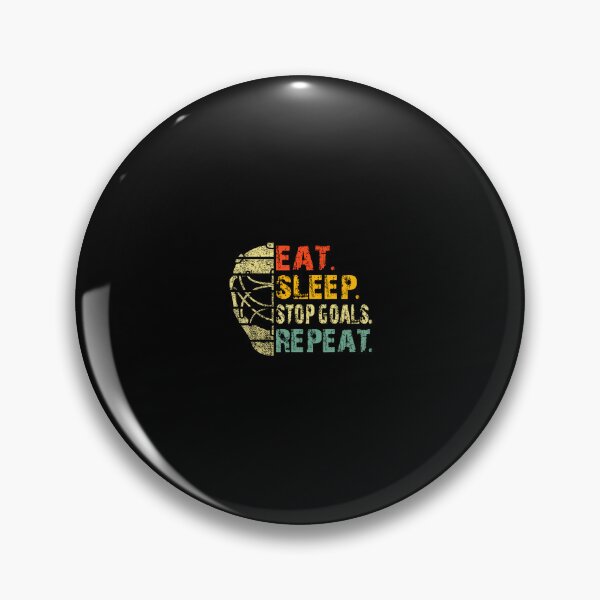 Item preview, Retro Funny Eat Sleep Stop Goals Repeat Ice Hockey Goalie designed and sold by guiceltsaxe3.