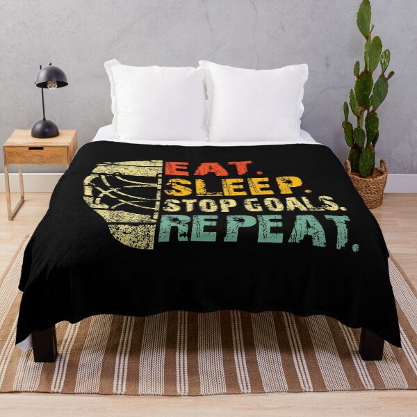 Item preview, Retro Funny Eat Sleep Stop Goals Repeat Ice Hockey Goalie designed and sold by guiceltsaxe3.