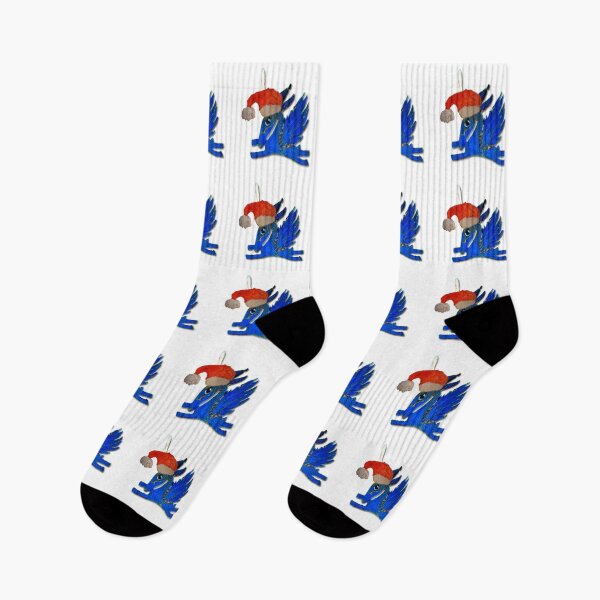 Item preview, Cute Blue Flying Horse Christmas Pegasus in Santa Hat Illustration designed and sold by NataliaFlaherty.