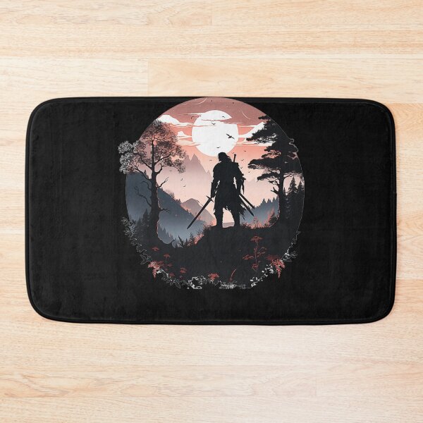 Item preview, Silhouette Swordsman In The Mountains Fantasy Landscape designed and sold by NovaNeal.
