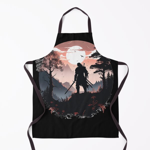 Item preview, Silhouette Swordsman In The Mountains Fantasy Landscape designed and sold by NovaNeal.