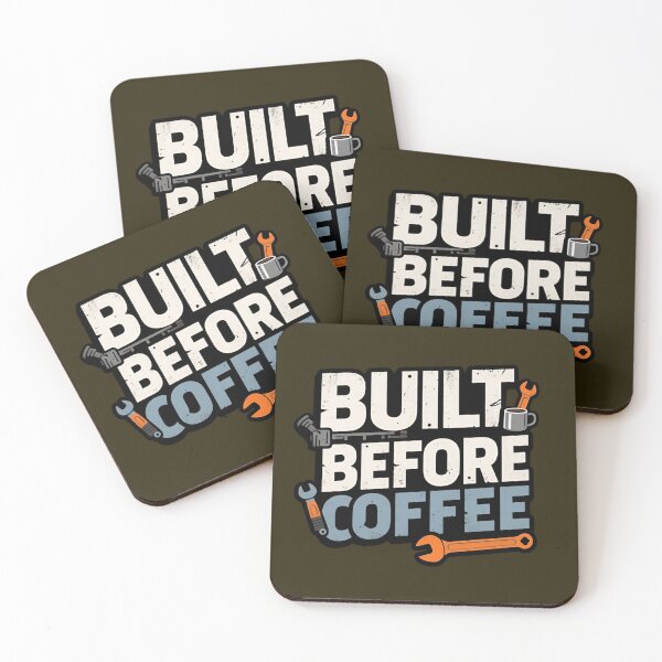 Item preview, Built Before Coffee – Funny Tradie Quote Design designed and sold by TroyTheTerrific.