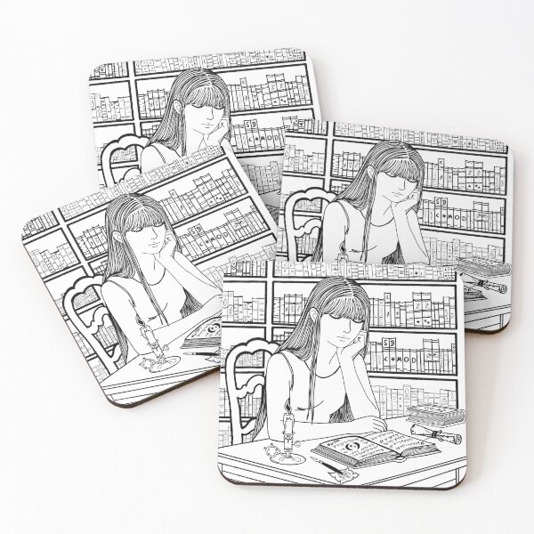 Item preview, Girl Reading in the Library  designed and sold by salinsiree.