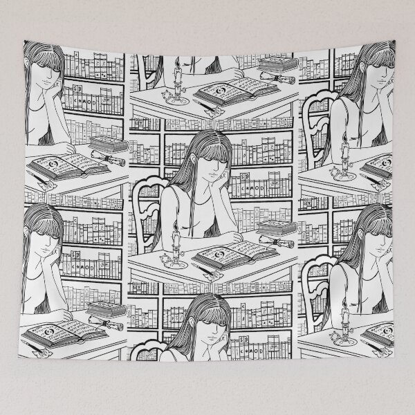 Item preview, Girl Reading in the Library  designed and sold by salinsiree.
