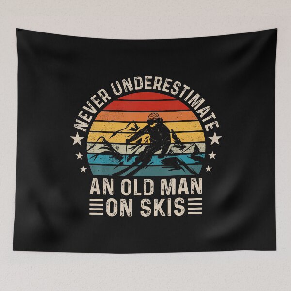 Item preview, Never Underestimate An Old Man On Skis Funny Skiing designed and sold by RylynKaub86.