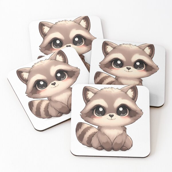 Item preview, Chibi Baby Raccoon Cute Front Facing Cartoon Woodland MR Zgredzio designed and sold by mr-zgredzio.