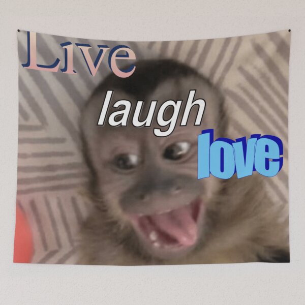 Item preview, "live laugh love" monkey meme designed and sold by monkey zone.