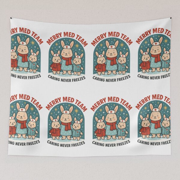 Item preview, Merry Med Team Bunny – Cute Nurse Family Winter Healthcare Design designed and sold by ClinicalHubs.