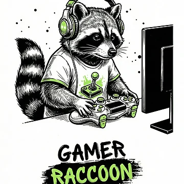 Artwork thumbnail, Gamer Racoon by Jetbrains
