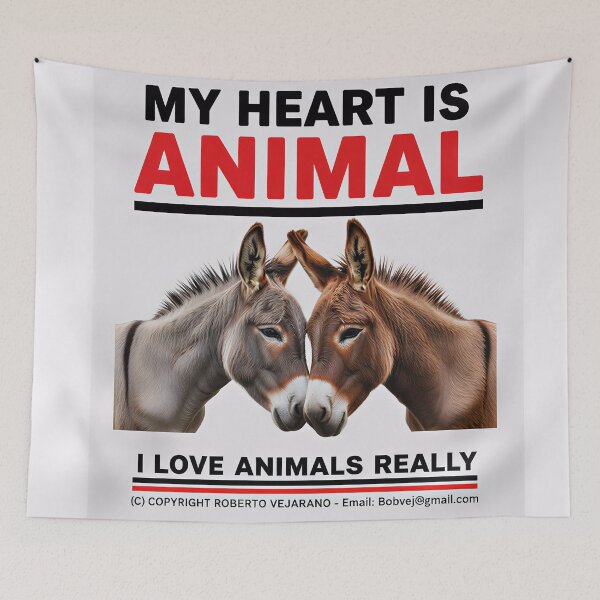 Item preview, KISS DONKEYS, ZOOMAGICPUZZLE, 8K 1 designed and sold by ANIMALS IN LOVE - T- SHIRTS - Zoomagic Puzzle.