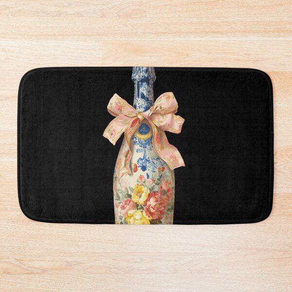 Item preview, Floral celebration wine bottle designed and sold by MendaciousMina.