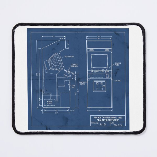 Item preview, Arcade Cabinet Blueprint - 1983 Retro Tech Schematic designed and sold by NextLevelThread.