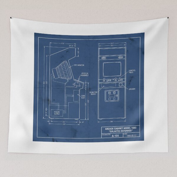 Item preview, Arcade Cabinet Blueprint - 1983 Retro Tech Schematic designed and sold by NextLevelThread.