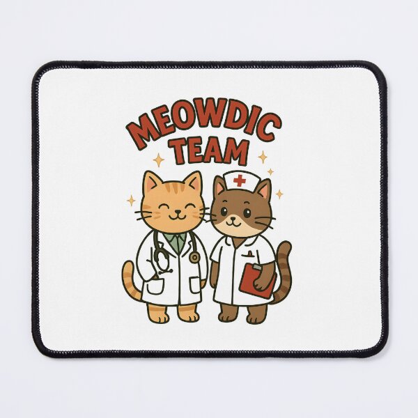 Item preview, Meowdic Team – Cute Cat Doctor and Nurse Medical Crew Design designed and sold by ClinicalHubs.