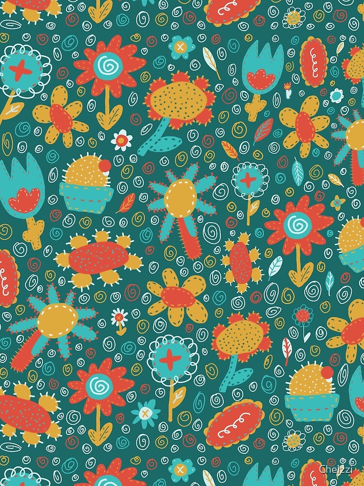 Thumbnail 3 of 3, Scarf, Patchwork Flower Pattern designed and sold by Chelzzi.