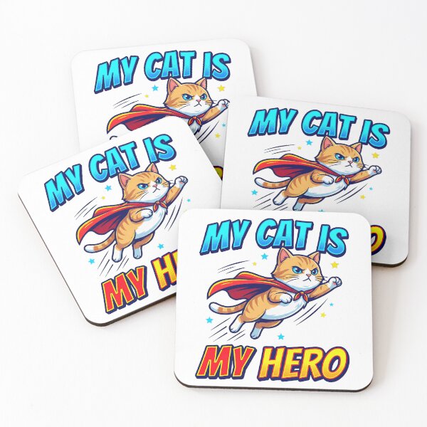 Item preview, My Cat is My Hero Shirt, Superhero Cat Lover Gift  designed and sold by Quillway.