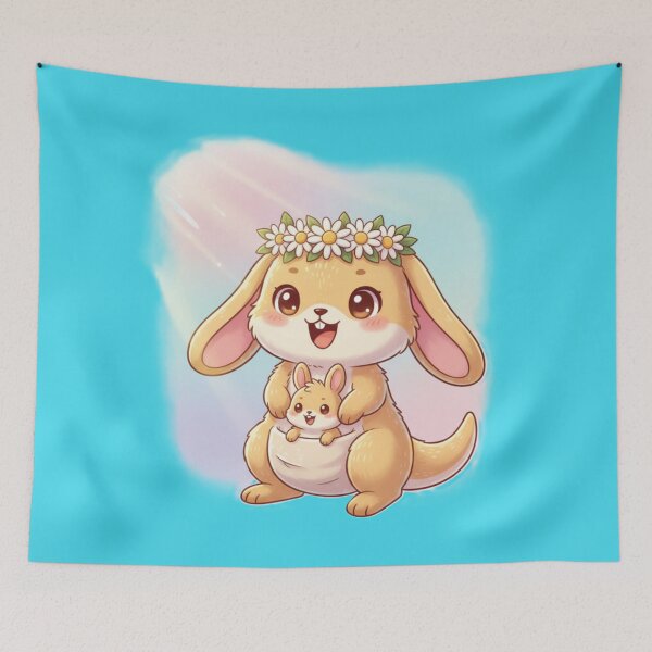 Item preview, Sunnyroo & Baby Bop – Adorable Kawaii Bunny‑Kangaroo Duo in Sunshine | Cute Pastel Fluffaroo Character designed and sold by harmandragon04.