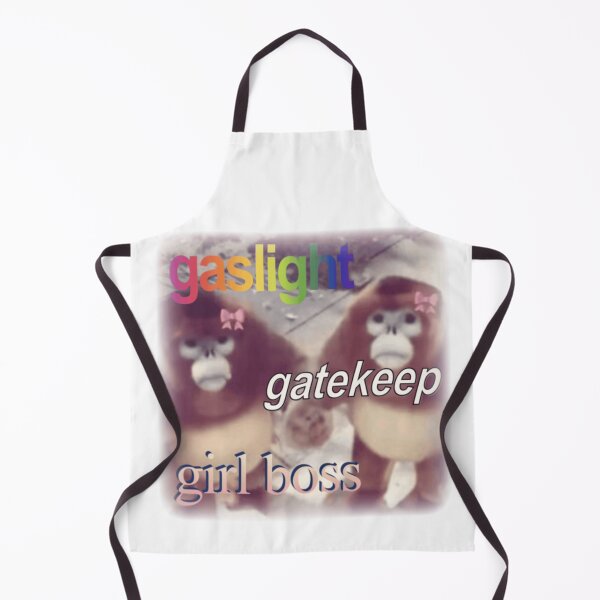 Item preview, "gaslight gatekeep girlboss" monkey meme designed and sold by monkey zone.