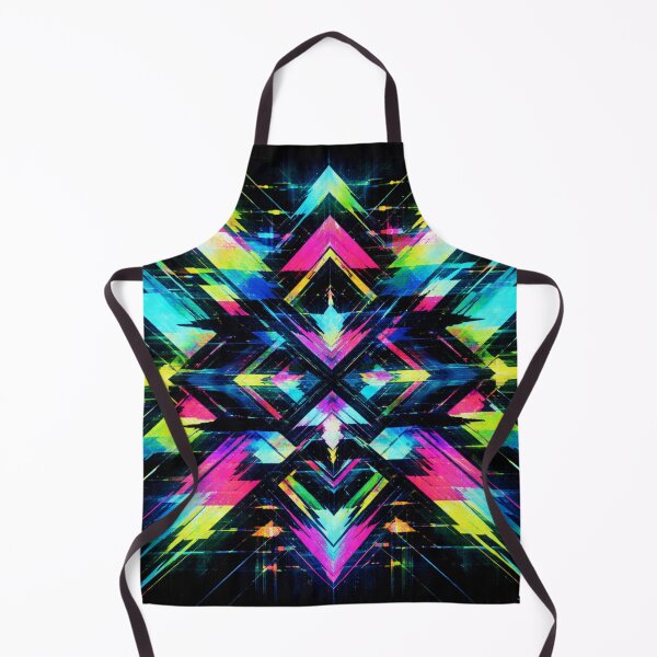 Aperçu de l'œuvre T-shirt streetwear cyberpunk néon au design géométrique abstrait glitch art créée et vendue par goodcrystals.