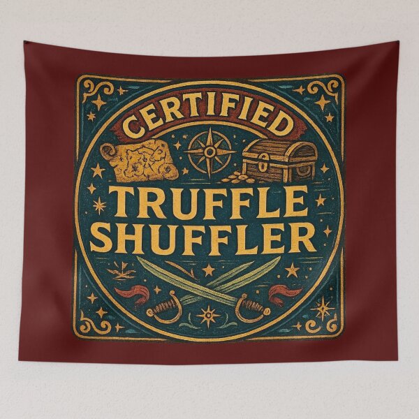 Item preview, Certified Truffle Shuffler Vintage Pirate Badge – Retro 80s Design designed and sold by Lil Sparrow's Shop.