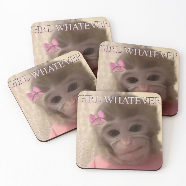Item preview, "girl whatever" monkey meme designed and sold by monkey zone.
