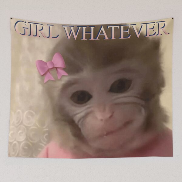 Item preview, "girl whatever" monkey meme designed and sold by monkey zone.