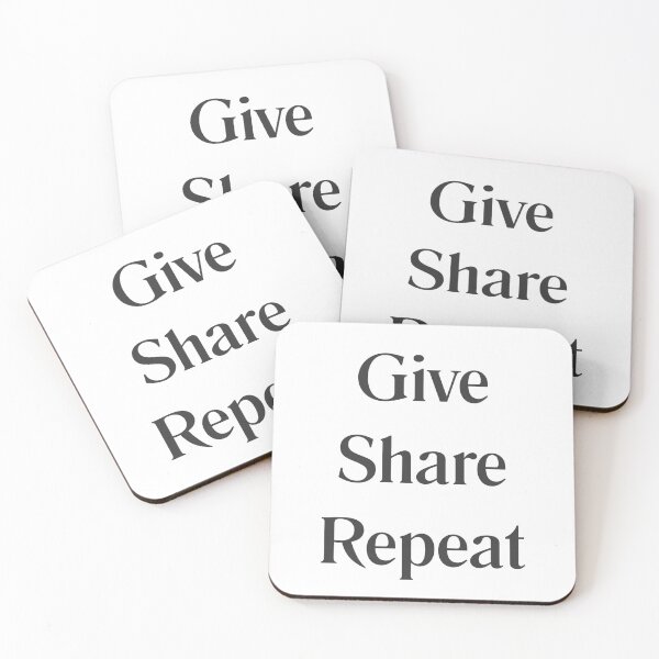 Item preview, Give Share Repeat – Black Text Stacked Statement Design designed and sold by HopefulAddie.