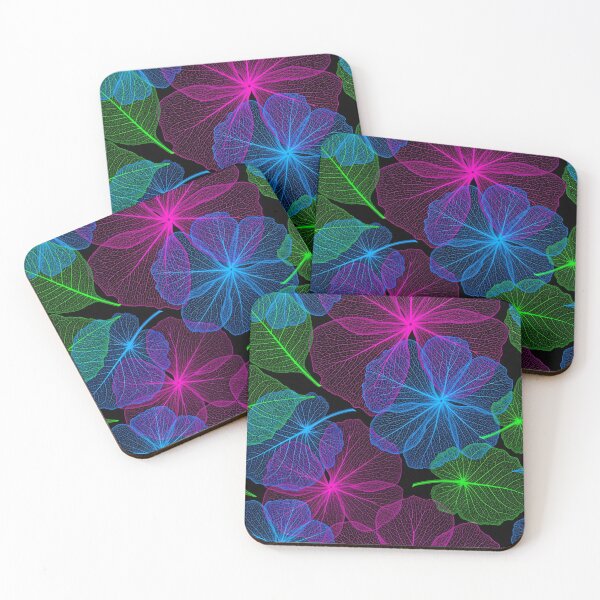 Item preview, Neon Leaf Lace Pattern designed and sold by Kaleidoscope Print.