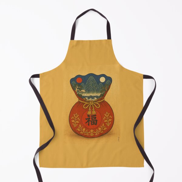 Item preview, Korean Folk Art Traditional Sun and Moon Five Peaks Painting Lucky Pouch Minhwa designed and sold by allpalgo.