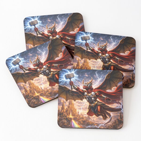 Item preview, Stormforged Thunder Dragon – Superhero Dragon Heroes Art designed and sold by EpicDragons-.