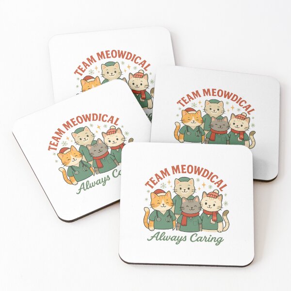Item preview, Team Meowdical Always Caring – Cute Christmas Cat Nurse & Doctor Crew designed and sold by ClinicalHubs.