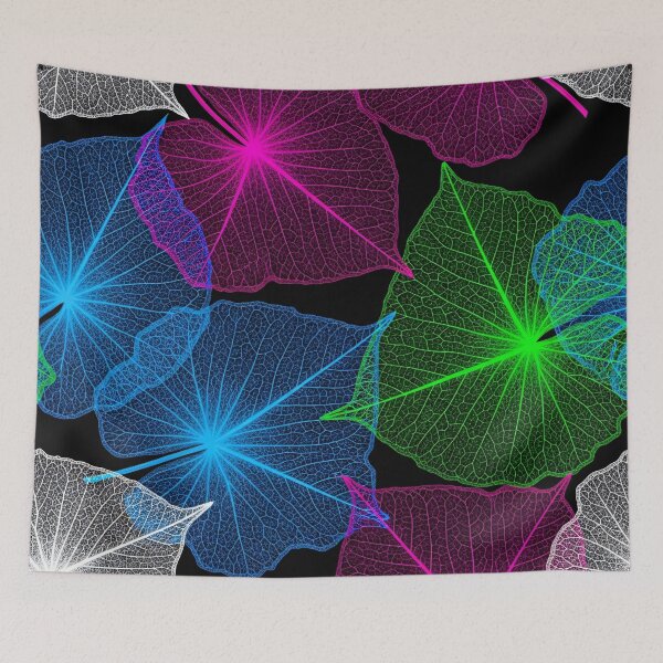 Item preview, Neon Leaf Skeleton Collage designed and sold by Kaleidoscope Print.