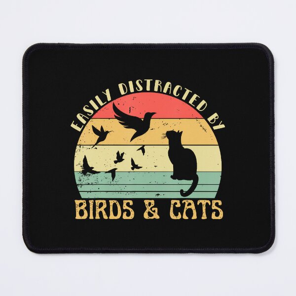 Item preview, Retro Pet Cat Birds Lover Easily Distracted By Birds Cats For Girls designed and sold by huftyfnruppe.
