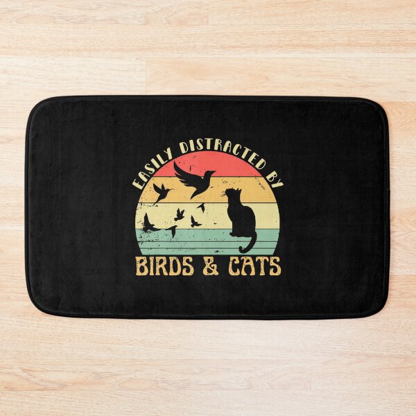 Item preview, Retro Pet Cat Birds Lover Easily Distracted By Birds Cats For Girls designed and sold by huftyfnruppe.